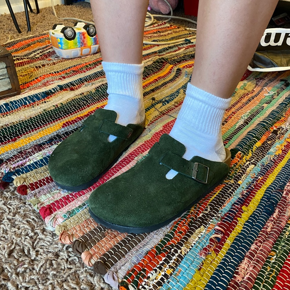 Green Birkenstocks Boston Clogs size 38